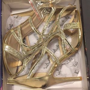 Prom shoes , one wearing.